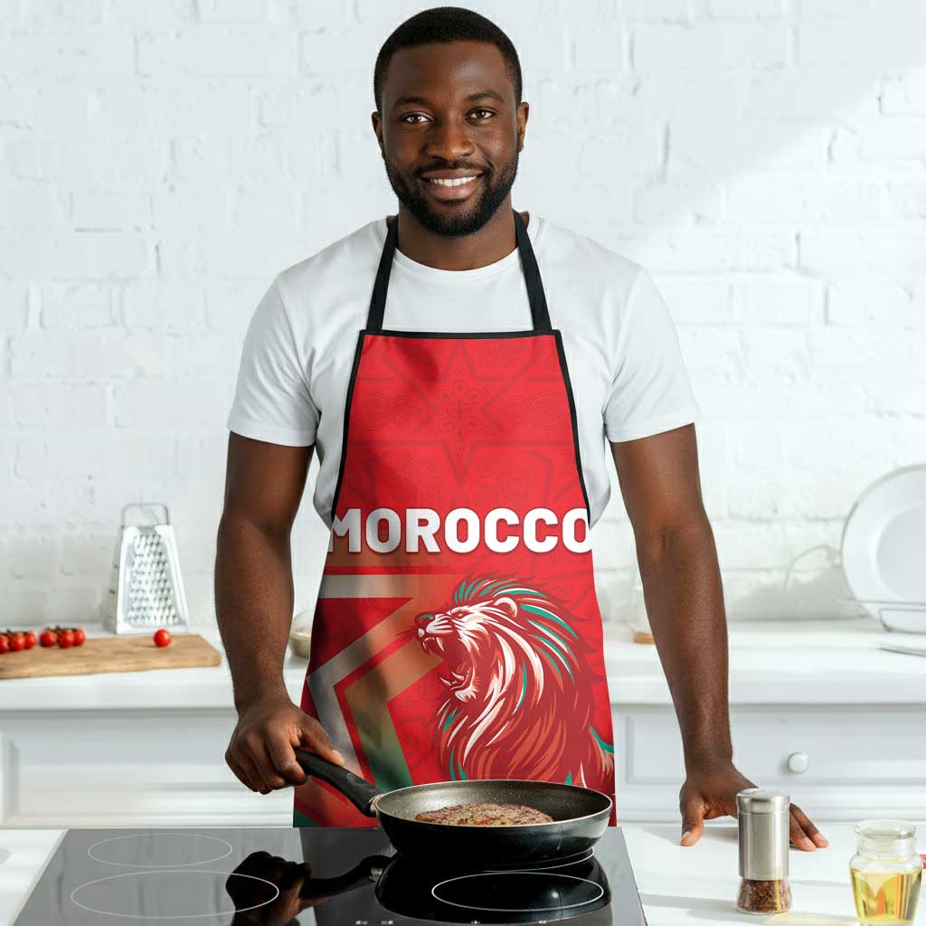 Morocco WC Football 2026 Apron Go Champions Lion Spirit - African Pride