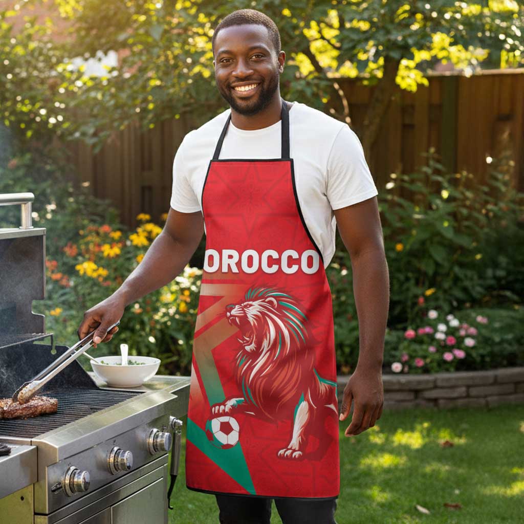Morocco WC Football 2026 Apron Go Champions Lion Spirit - African Pride