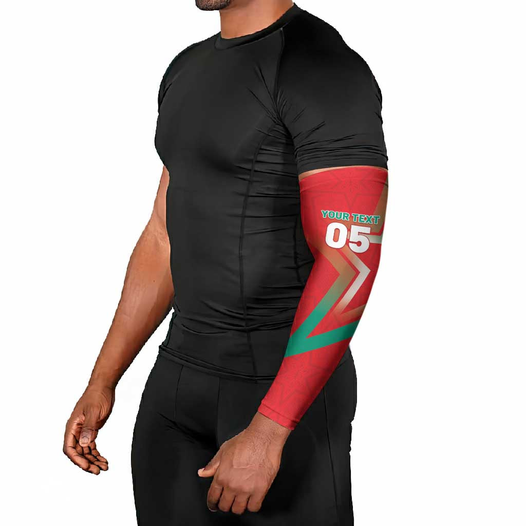 Custom Morocco WC Football 2026 Arm Sleeves Go Champions Lion Spirit - African Pride