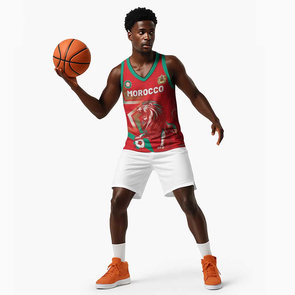 Custom Morocco WC Football 2026 Basketball Jersey Go Champions Lion Spirit - African Pride