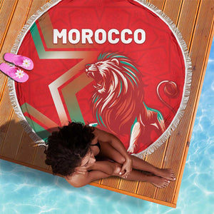 Morocco WC Football 2026 Beach Blanket Go Champions Lion Spirit - African Pride