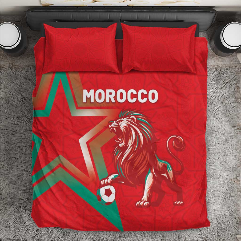 Morocco WC Football 2026 Bedding Set Go Champions Lion Spirit - African Pride
