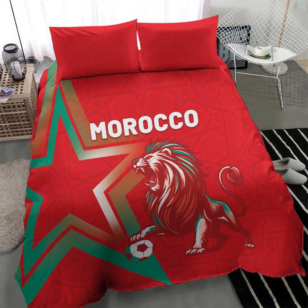 Morocco WC Football 2026 Bedding Set Go Champions Lion Spirit - African Pride