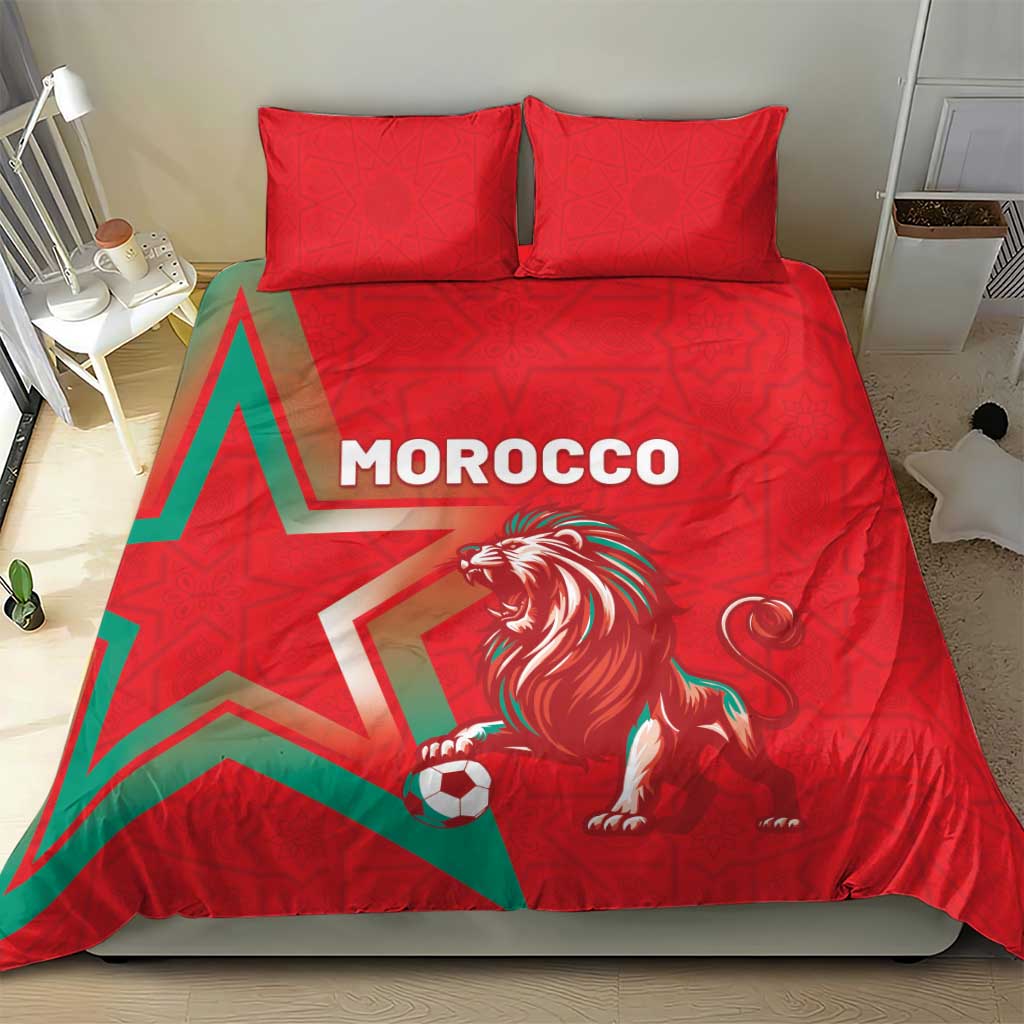 Morocco WC Football 2026 Bedding Set Go Champions Lion Spirit - African Pride
