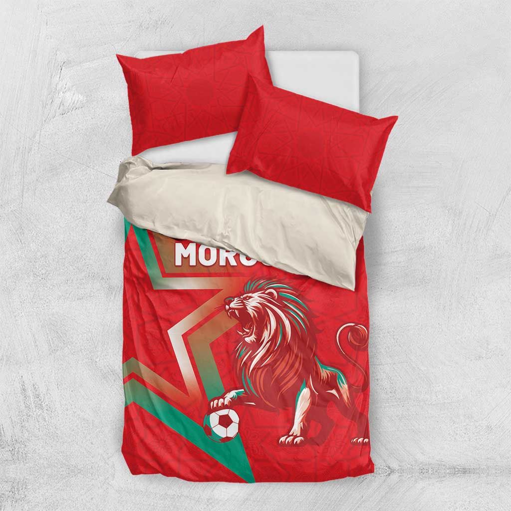 Morocco WC Football 2026 Bedding Set Go Champions Lion Spirit - African Pride