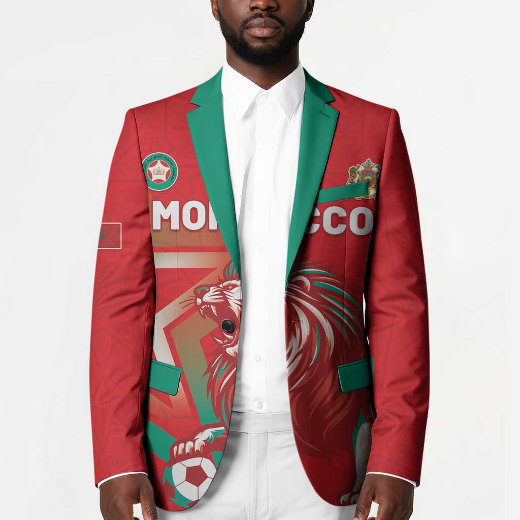 Custom Morocco WC Football 2026 Blazer Go Champions Lion Spirit - African Pride