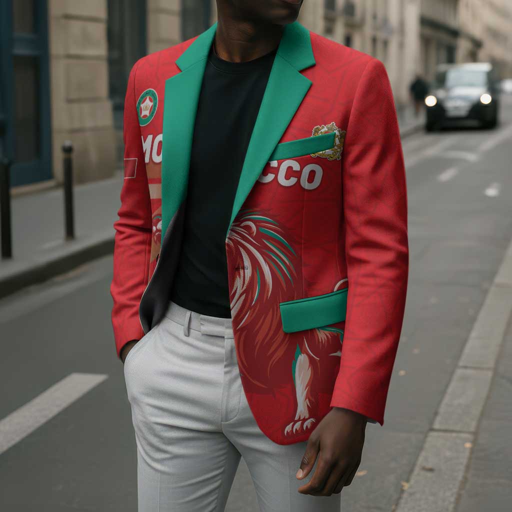 Custom Morocco WC Football 2026 Blazer Go Champions Lion Spirit - African Pride