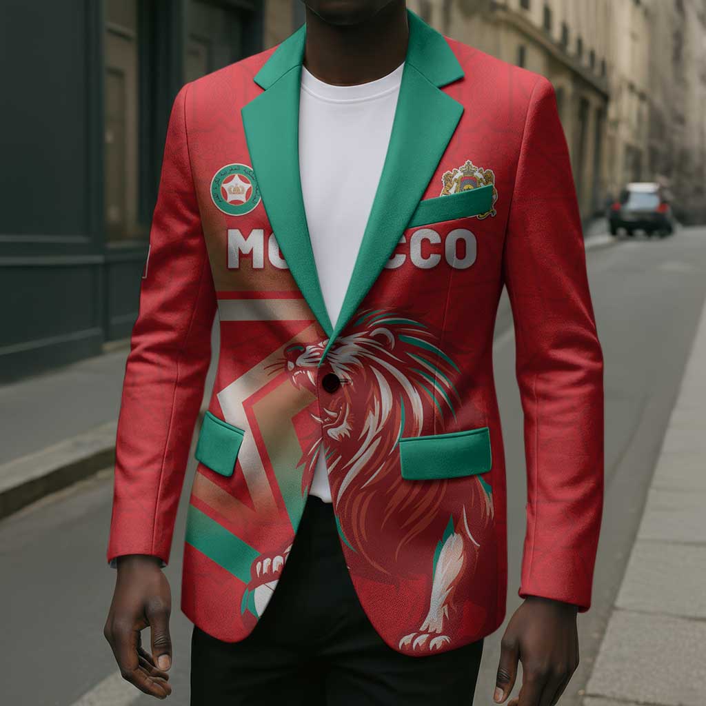 Custom Morocco WC Football 2026 Blazer Go Champions Lion Spirit - African Pride