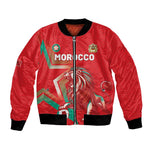 Custom Morocco WC Football 2026 Bomber Jacket Go Champions Lion Spirit - African Pride