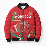 Custom Morocco WC Football 2026 Bomber Puffer Jacket Go Champions Lion Spirit - African Pride