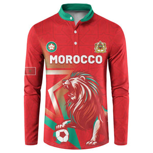 Custom Morocco WC Football 2026 Button Sweatshirt Go Champions Lion Spirit