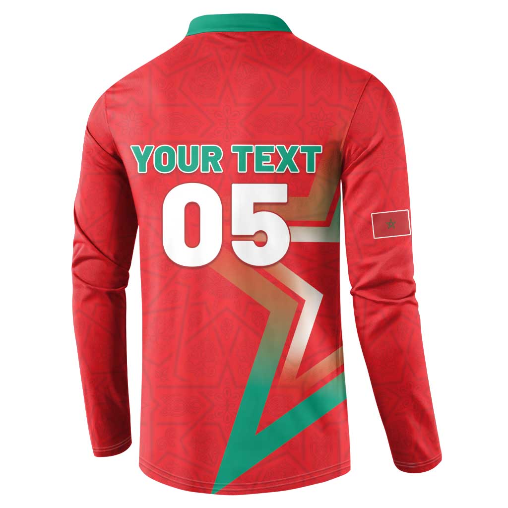 Custom Morocco WC Football 2026 Button Sweatshirt Go Champions Lion Spirit