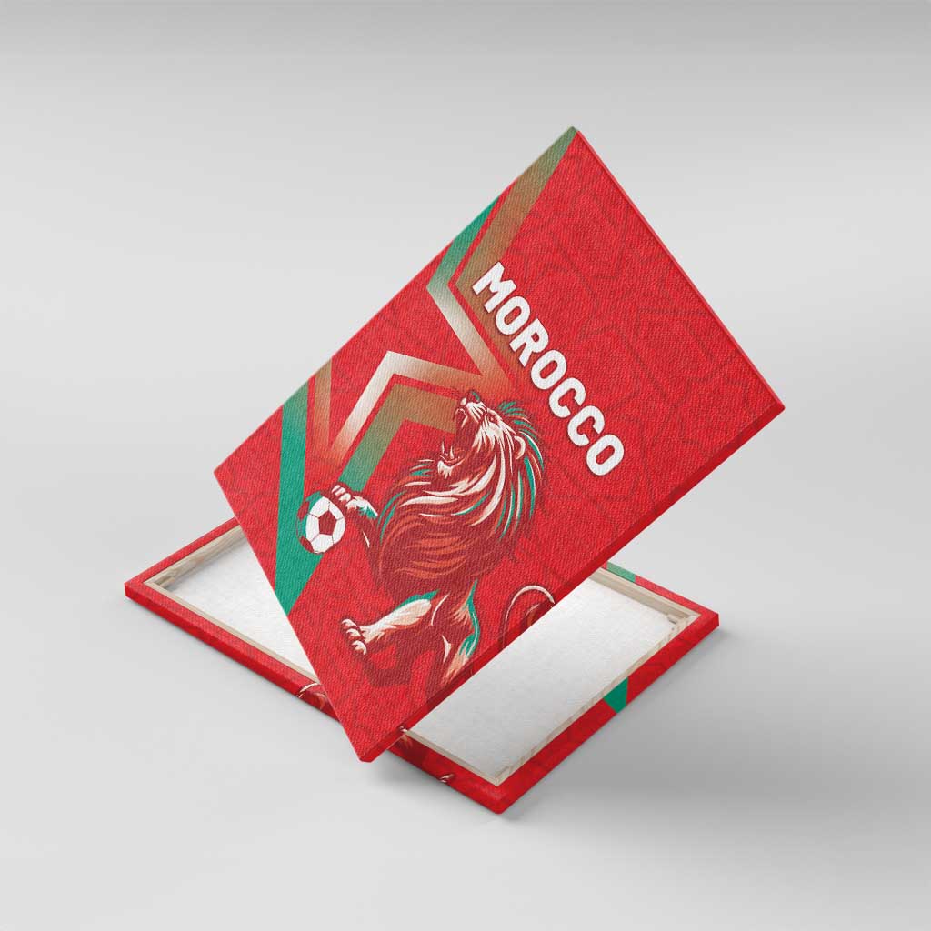 Morocco WC Football 2026 Canvas Wall Art Go Champions Lion Spirit - African Pride