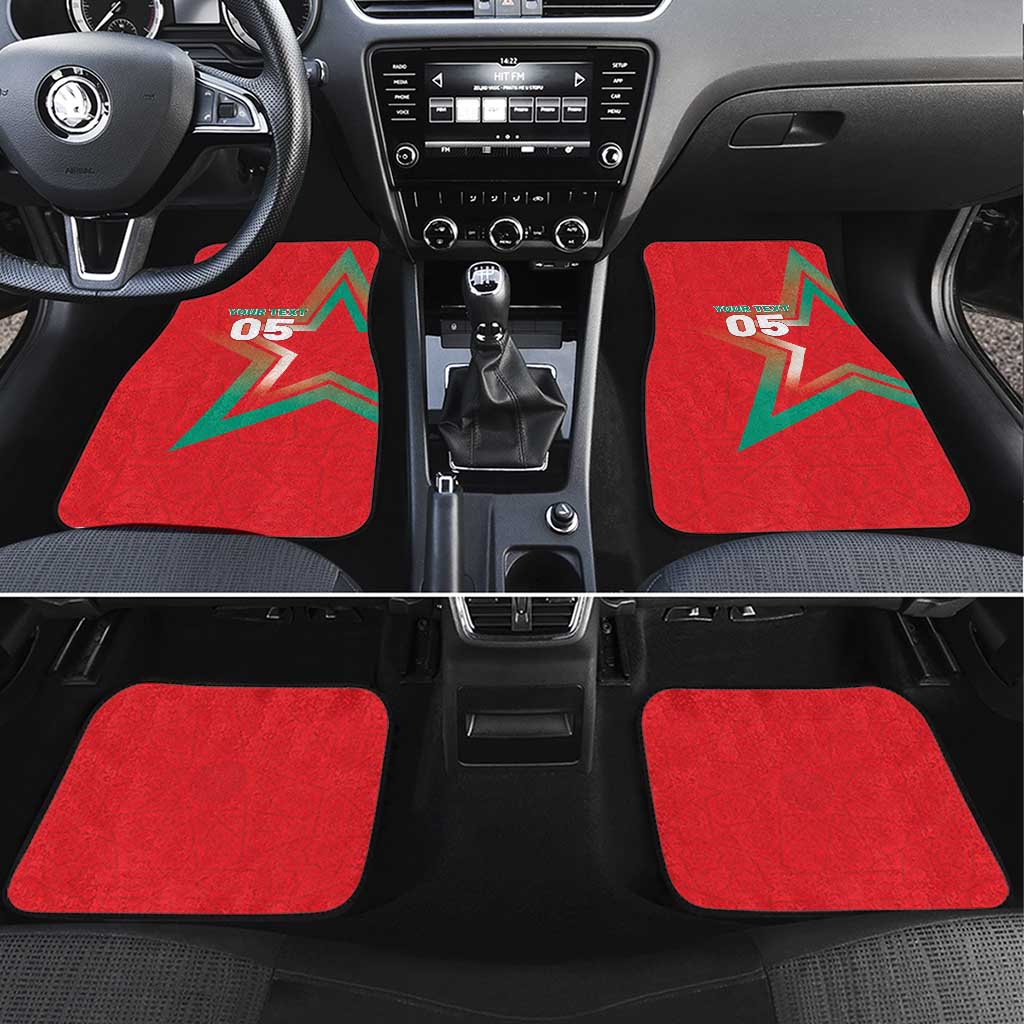 Custom Morocco WC Football 2026 Car Mats Go Champions Lion Spirit - African Pride