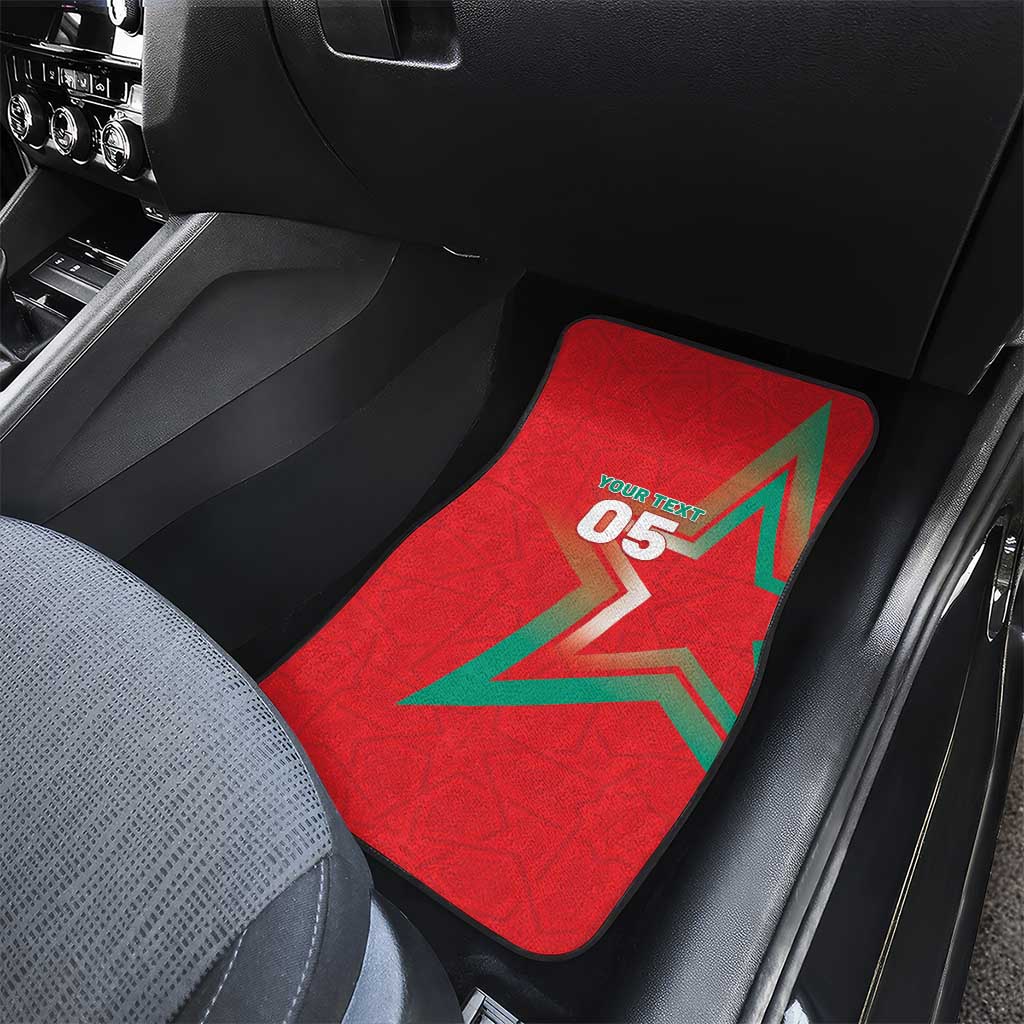 Custom Morocco WC Football 2026 Car Mats Go Champions Lion Spirit - African Pride