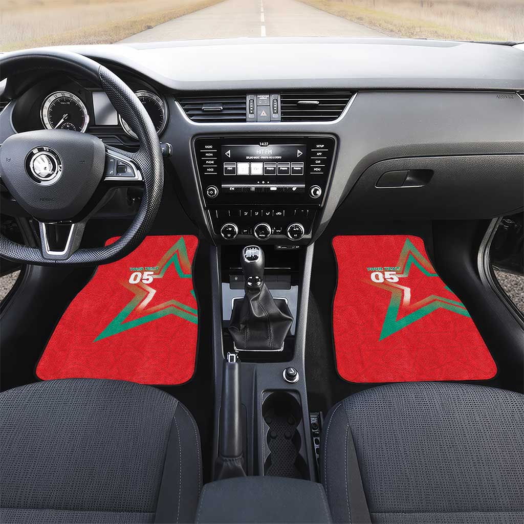 Custom Morocco WC Football 2026 Car Mats Go Champions Lion Spirit - African Pride