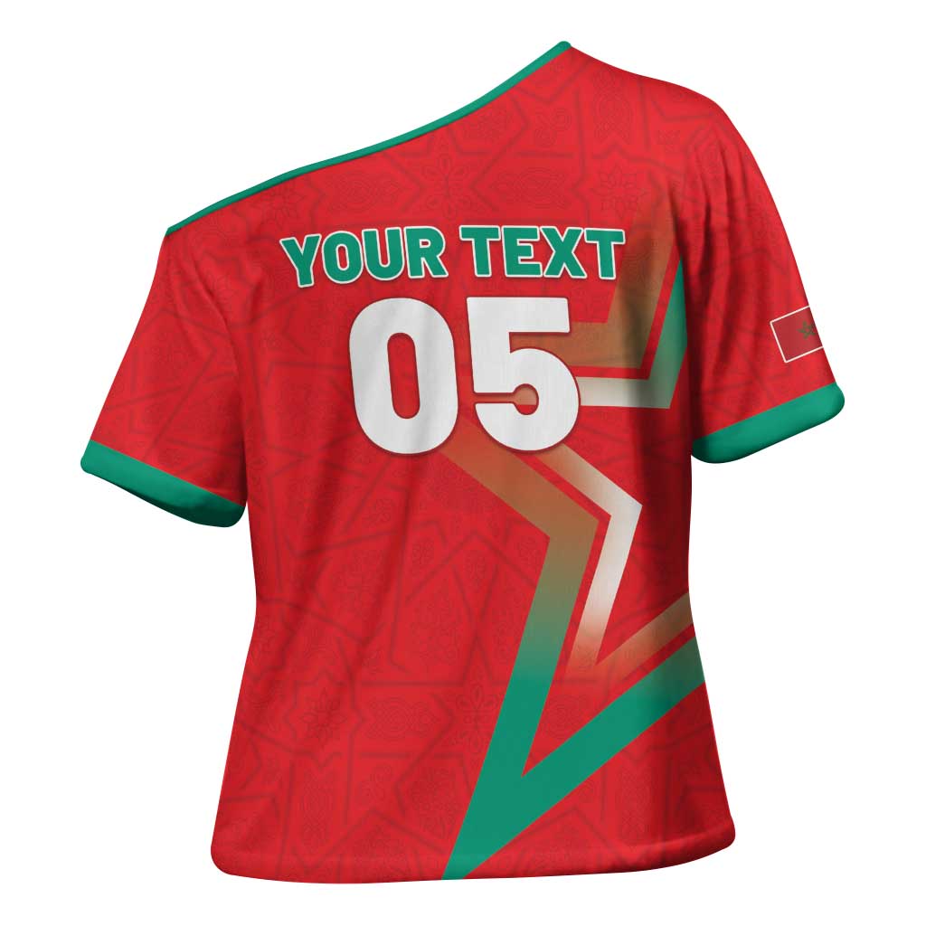 Custom Morocco WC Football 2026 Cross Shoulder Shirt Go Champions Lion Spirit - African Pride