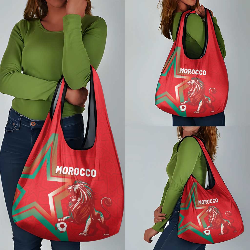 Morocco WC Football 2026 Grocery Bag Go Champions Lion Spirit - African Pride