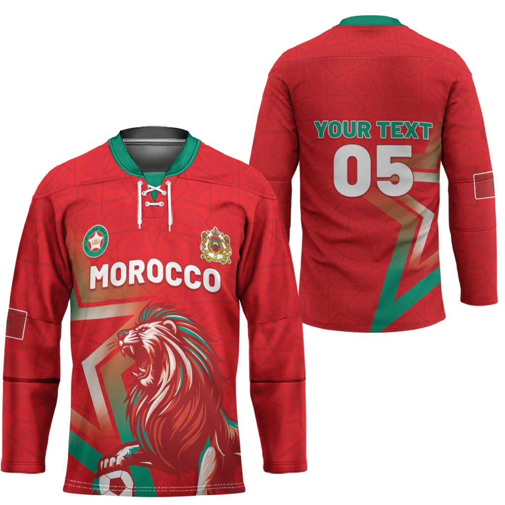 Custom Morocco WC Football 2026 Hockey Jersey Go Champions Lion Spirit - African Pride