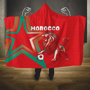 Morocco WC Football 2026 Hooded Blanket Go Champions Lion Spirit - African Pride
