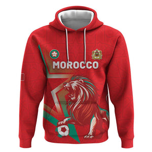 Custom Morocco WC Football 2026 Hoodie Go Champions Lion Spirit - African Pride