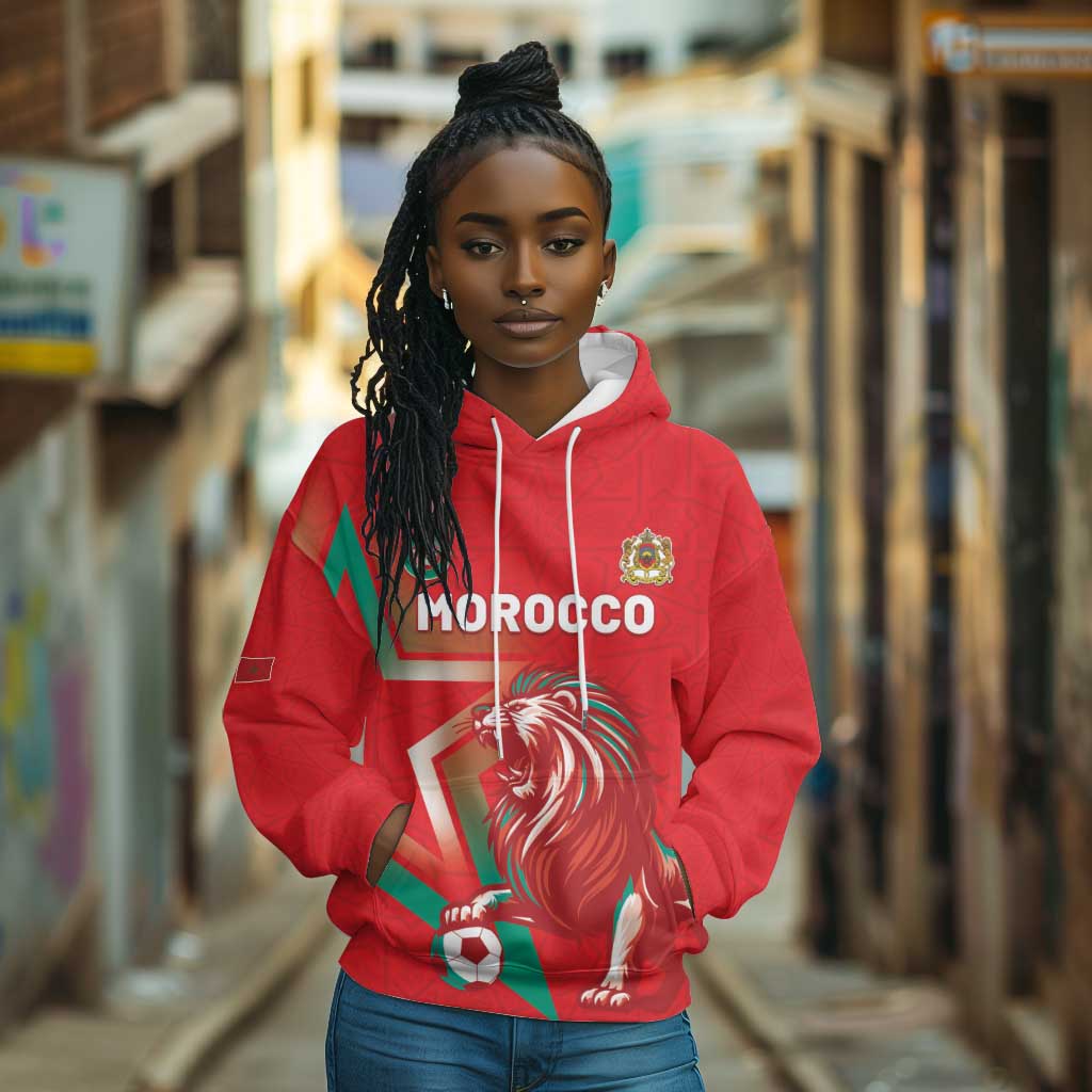 Custom Morocco WC Football 2026 Hoodie Go Champions Lion Spirit - African Pride