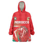 Custom Morocco WC Football 2026 Kid Wearable Blanket Hoodie Go Champions Lion Spirit - African Pride