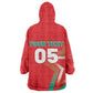 Custom Morocco WC Football 2026 Kid Wearable Blanket Hoodie Go Champions Lion Spirit - African Pride