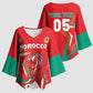 Custom Morocco WC Football 2026 Kimono Sleeve Blouse Go Champions Lion Spirit - African Pride