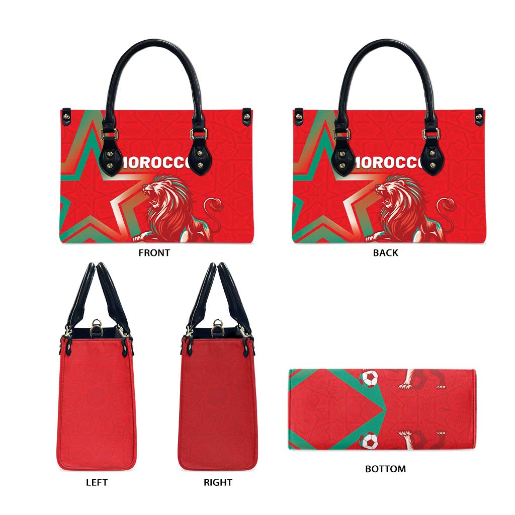 Morocco WC Football 2026 Leather Bag Go Champions Lion Spirit - African Pride