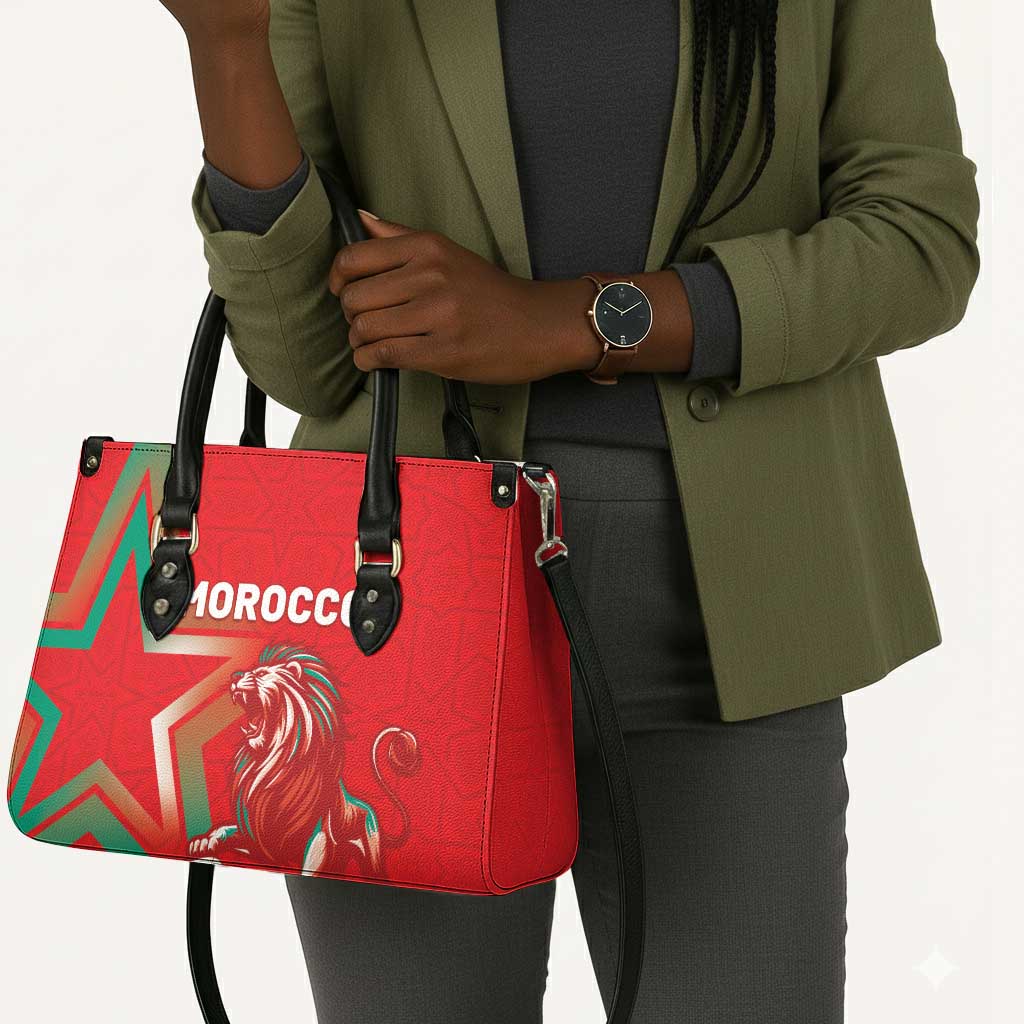 Morocco WC Football 2026 Leather Bag Go Champions Lion Spirit - African Pride
