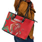 Morocco WC Football 2026 Leather Tote Bag Go Champions Lion Spirit - African Pride
