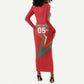 Custom Morocco WC Football 2026 Long Sleeve Bodycon Dress Go Champions Lion Spirit - African Pride