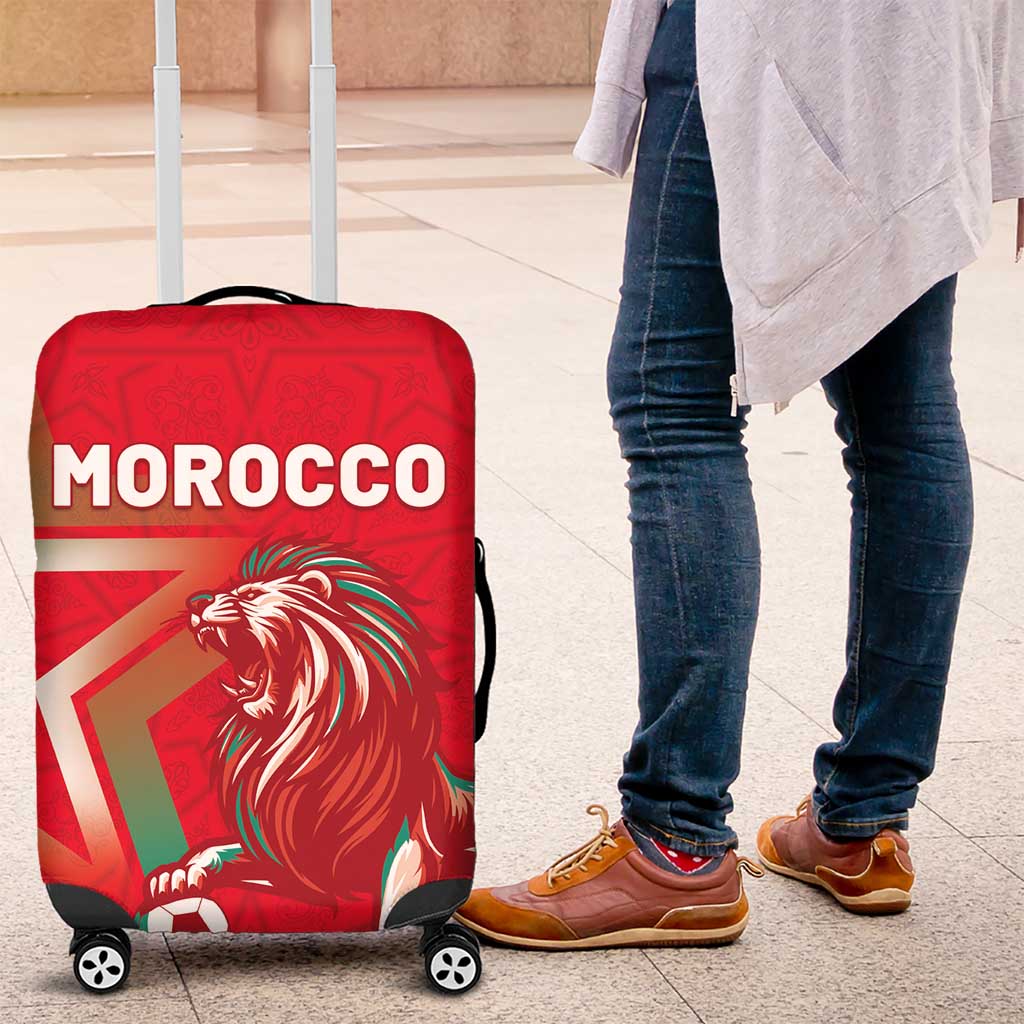 Morocco WC Football 2026 Luggage Cover Go Champions Lion Spirit - African Pride