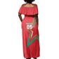 Custom Morocco WC Football 2026 Off Shoulder Maxi Dress Go Champions Lion Spirit - African Pride