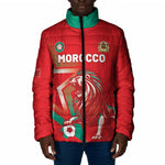 Custom Morocco WC Football 2026 Padded Jacket Go Champions Lion Spirit - African Pride