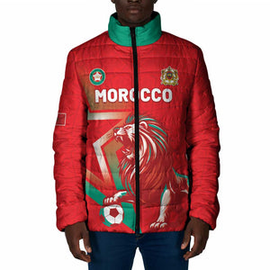 Custom Morocco WC Football 2026 Padded Jacket Go Champions Lion Spirit - African Pride