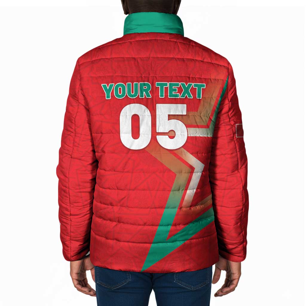 Custom Morocco WC Football 2026 Padded Jacket Go Champions Lion Spirit - African Pride
