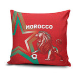 Morocco WC Football 2026 Pillow Cover Go Champions Lion Spirit - African Pride
