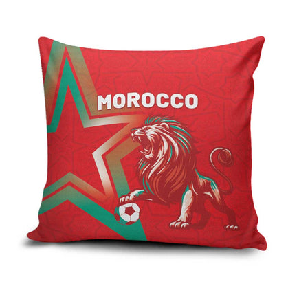 Morocco WC Football 2026 Pillow Cover Go Champions Lion Spirit - African Pride