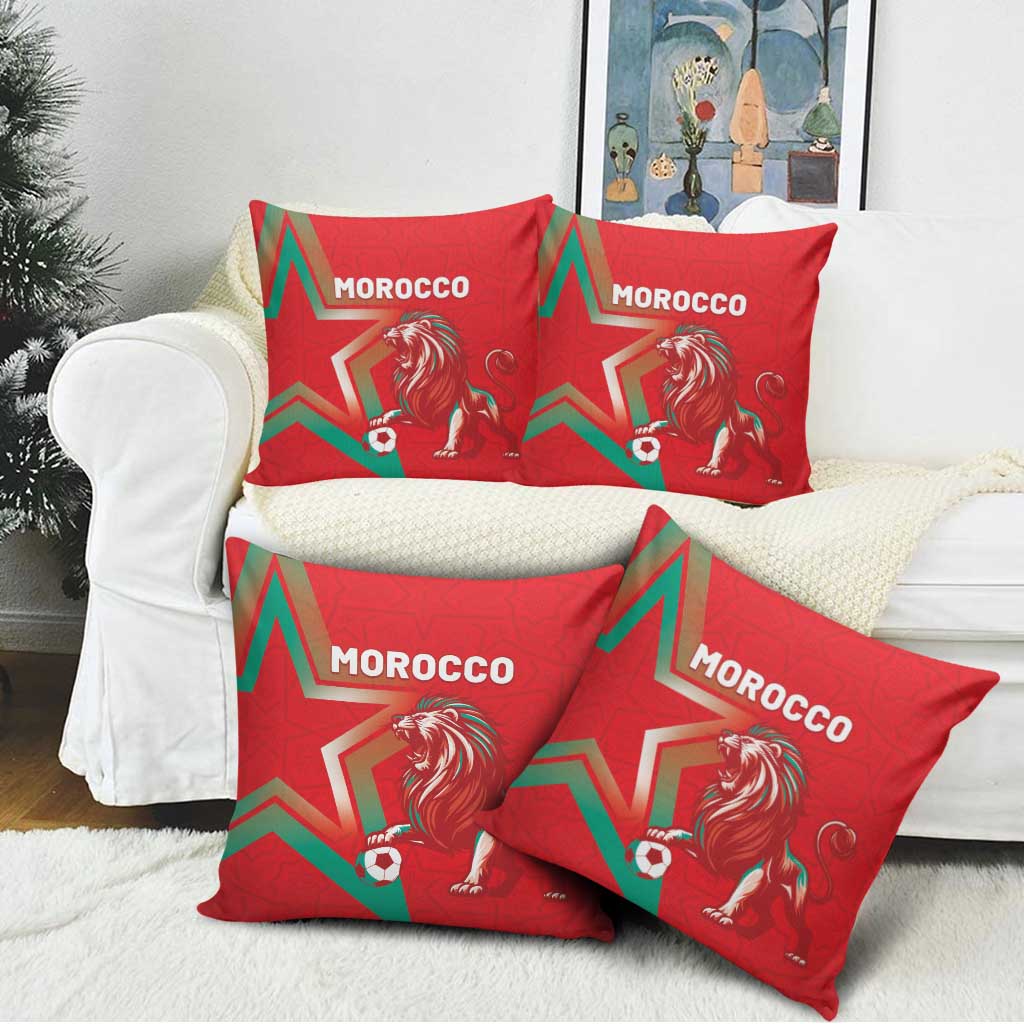 Morocco WC Football 2026 Pillow Cover Go Champions Lion Spirit - African Pride