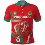 Custom Morocco WC Football 2026 Polo Shirt Go Champions Lion Spirit LT05