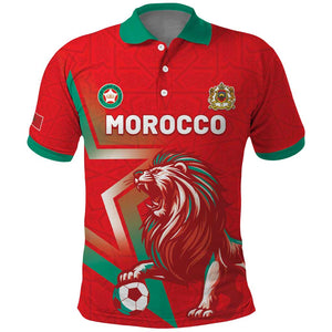 Custom Morocco WC Football 2026 Polo Shirt Go Champions Lion Spirit - African Pride