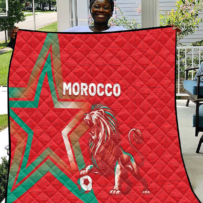 Morocco WC Football 2026 Quilt Go Champions Lion Spirit - African Pride