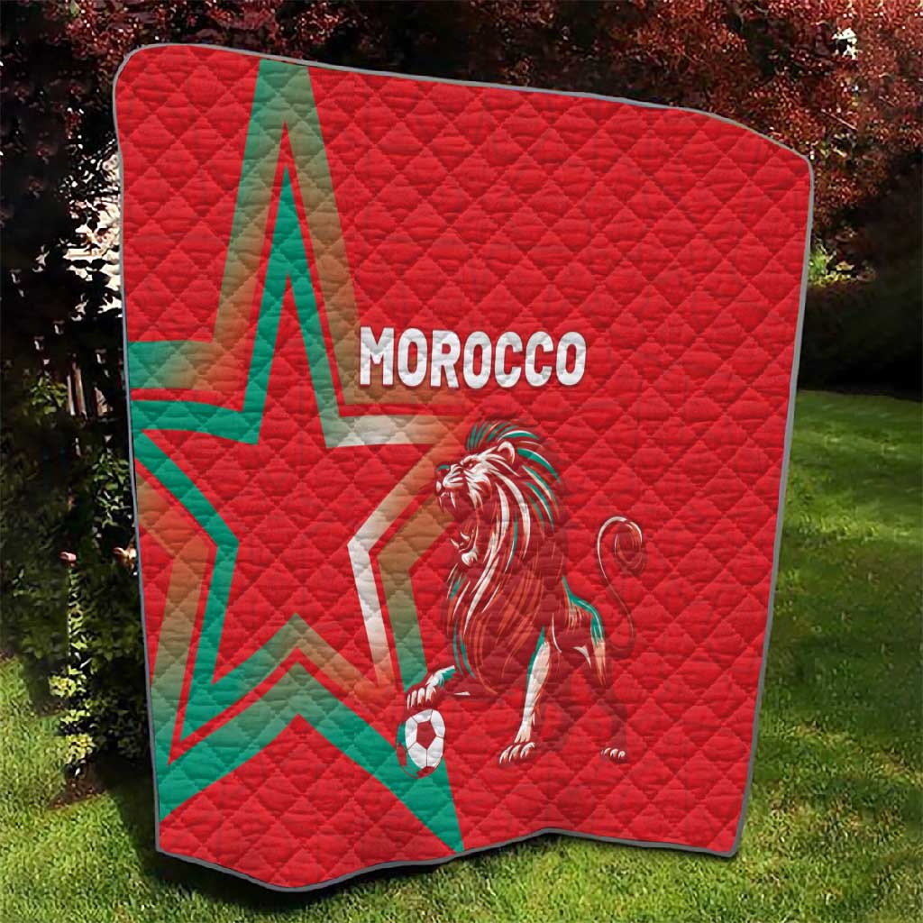 Morocco WC Football 2026 Quilt Go Champions Lion Spirit - African Pride