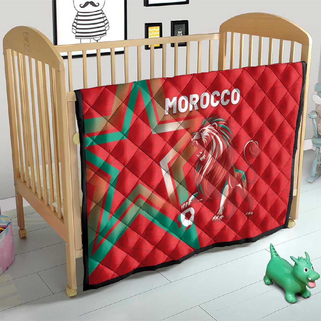 Morocco WC Football 2026 Quilt Go Champions Lion Spirit - African Pride