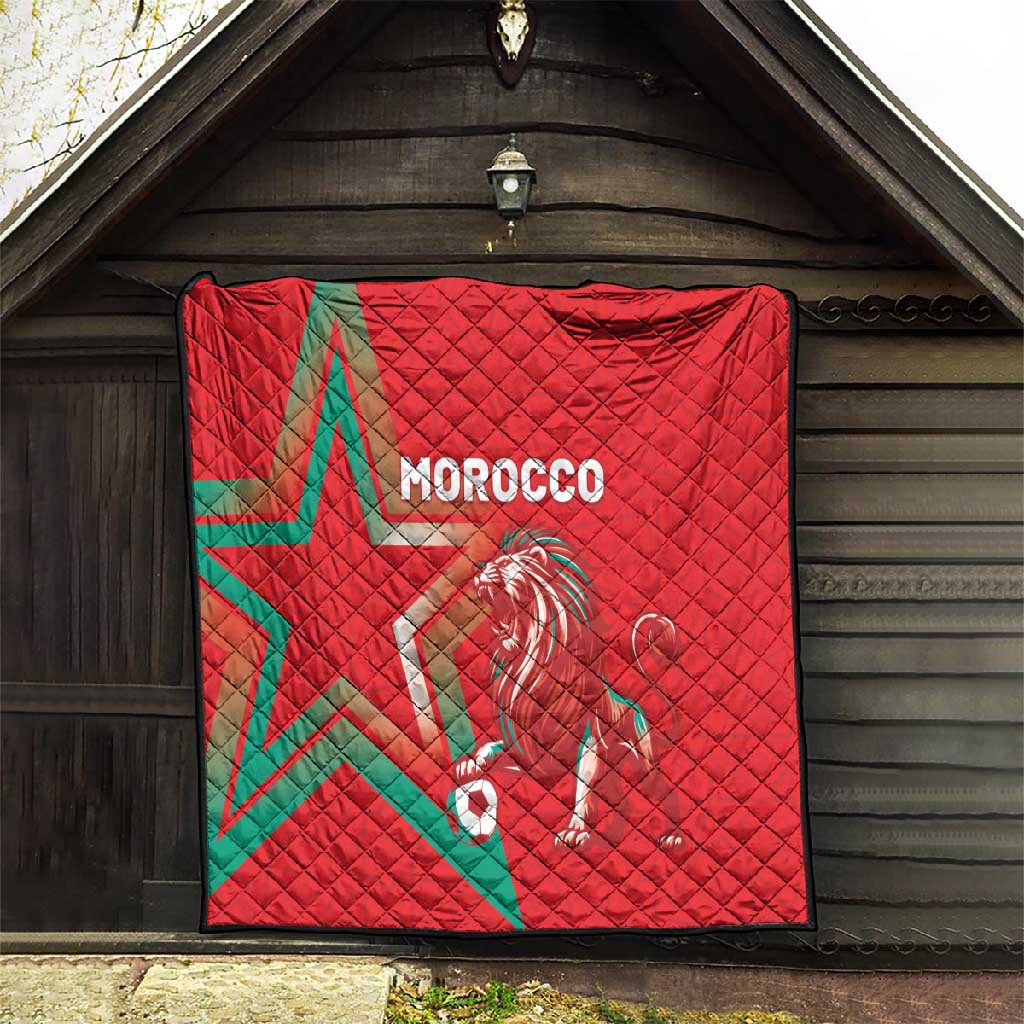 Morocco WC Football 2026 Quilt Go Champions Lion Spirit - African Pride