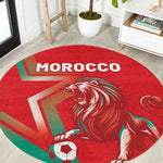 Morocco WC Football 2026 Round Carpet Go Champions Lion Spirit - African Pride