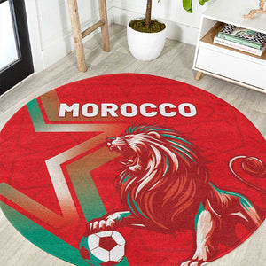 Morocco WC Football 2026 Round Carpet Go Champions Lion Spirit - African Pride