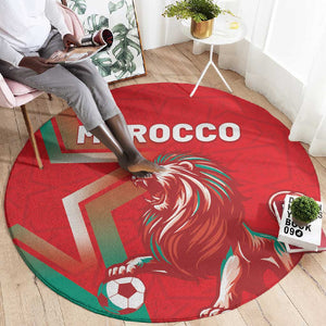Morocco WC Football 2026 Round Carpet Go Champions Lion Spirit - African Pride